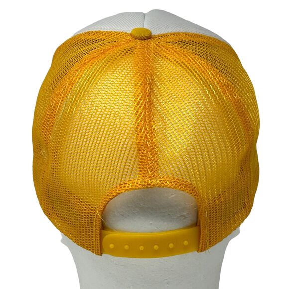 Vintage Desert Equipment Co Trucker Hat Baseball Cap Bulldozer 90s Mesh Yellow - Picture 3 of 9